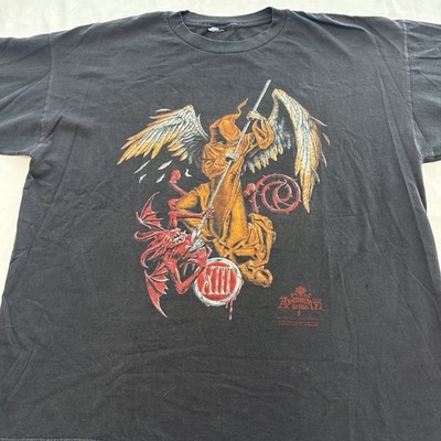 Vintage Alchemy Gothic 1997 Faded Dark Fool XL T Shirt Black Metal 90s Cut Tag