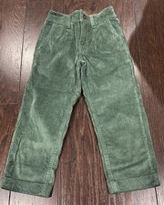Mini Boden Pine Green Corduroy Pants Elastic Waist Size 3-4 Y NEW