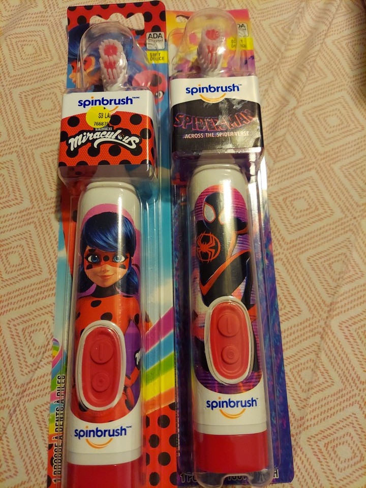 Miraculous Ladybug Spinbrush Kids Battery-Powered Toothbrush 2 PACK | eBay