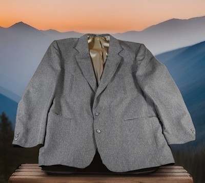 Circle S Western Blazer Mens 46L Gray Sport Coat Cowboy Jacket Made in USA