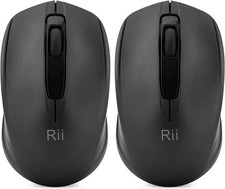 Rii Wireless Mouse,2.4G Portable Computer Mice for PC, Laptop, 2-Pack Black 