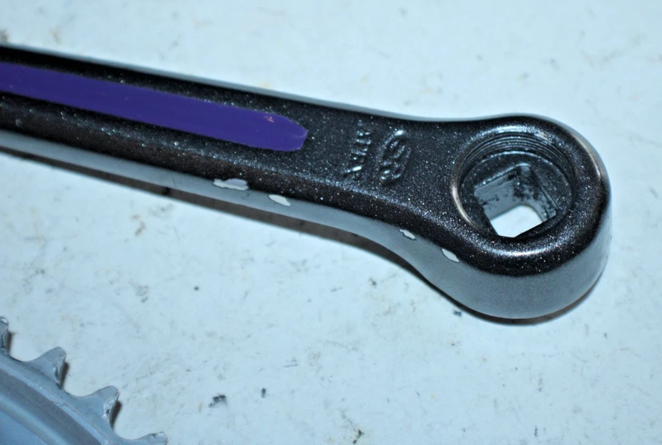 ¡Juego de bielas de bicicleta Stronglight 1972 vintage plateadas/negras 165 mm 52/42T bicicleta de carretera JIS! Foto 3 de 4