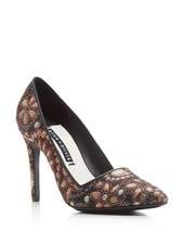 ALICE+OLIVIA Womens Pink/Gold Black Dina Toe Stiletto Slip On Pumps Shoes 38.5