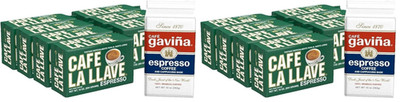 Dark Roast Espresso Coffee 10oz Bricks + Bonus Cafe Gaviña, 16 Pack