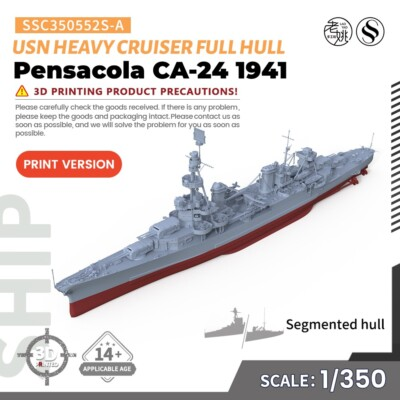 #ad #ad SSMODEL SSC350552S A 1 350 USS Pensacola CA 24 Heavy Cruiser 1941 Full Hull $111.00