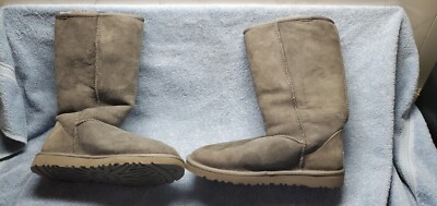 UGG Womens Classic Tall 5815 Grey Sheepskin Winter Boots Size W6