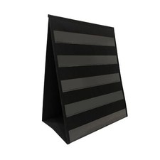 13"x17" Black Tabletop Pocket Chart Double-Sided Stand with 5 Straps Foldable