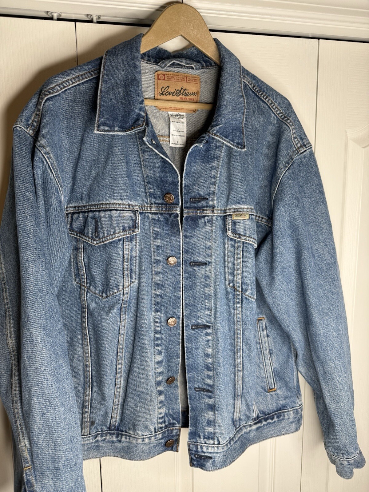 Vintage Levi Strauss Signature Button-Front Trucker Denim Jean Jacket Men's L