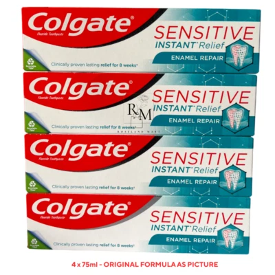 4x 75ml Colgate Sensitive Instant Relief Enamel Repair Toothpaste -First Release