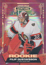 OTTAWA Senators 21/22 UD Stature Filip Gustavsson Rookie Red /33