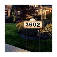 Solar Address Signs for Yard, Solar Powered Address Sign with Warm ... Fast Ship