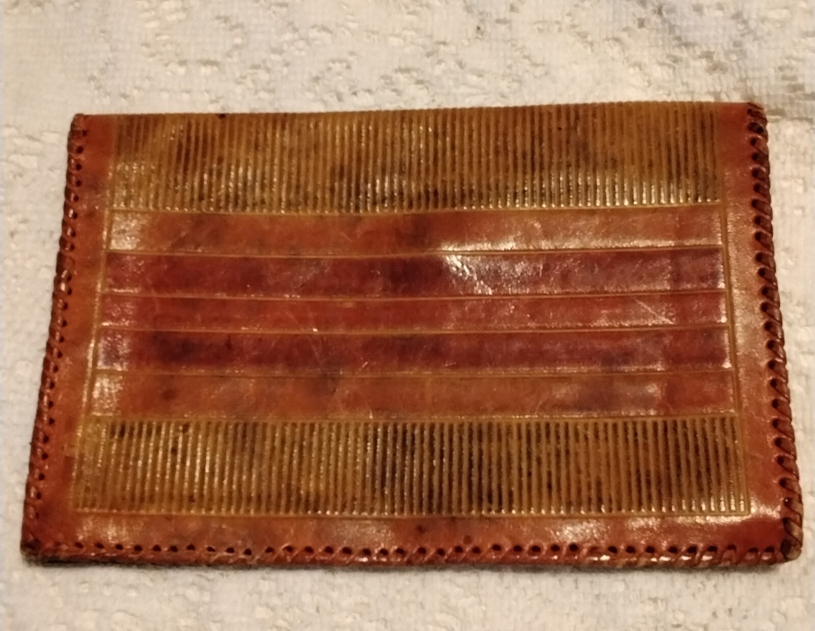 Kane M Small Hand Tooled Leather Multicolored Clu… - image 3