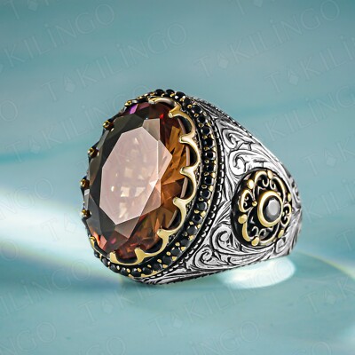 Men's Color Changing Zultanite Stone 925 Sterling Silver Alexandrite Mens  Ring