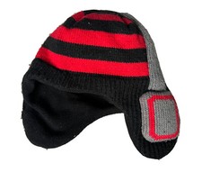 Baby Toddler Boys Warm Headphones Hat Red Black Gray 2T -3T
