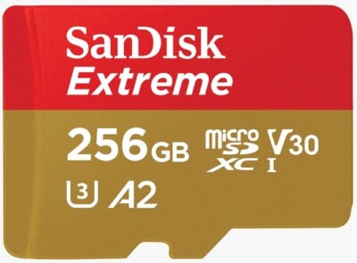 Sandisk 256GB Micro SD 4K U3 A2 Class 10 Karte 190MB/s für GoPro Hero 11 10 Max