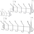 12 10 8 OVER THE DOOR HOOKS CHROME WASH ROOM COAT HANGER CLOTHES TOWEL STORAGE