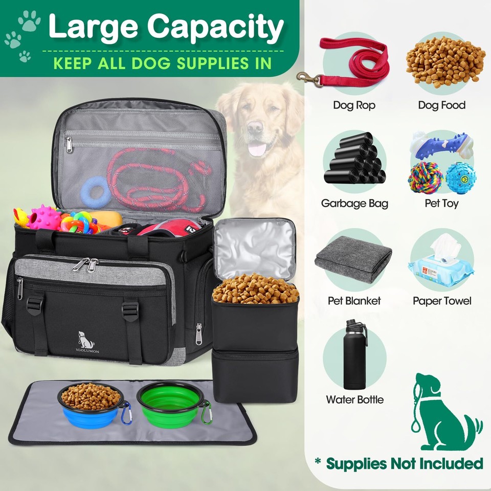 Dog Travel Bag Large Pet Travel Bags Set for Supplies Weekend Dog