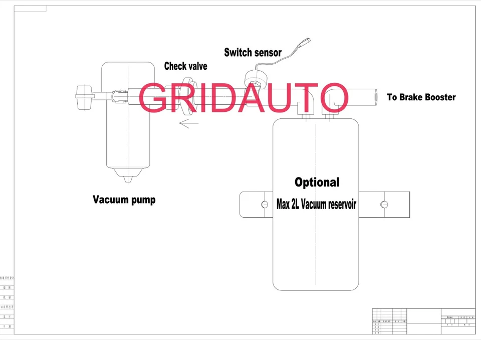 99% NEW Universal Power Brake Booster 12V Electric Vacuum Pump Kit EVP28 - Image 2 of 4