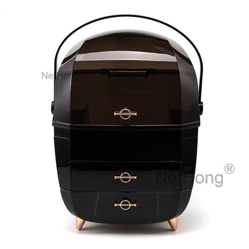 Large Cosmetic Skincare Organiser Tabletop Make-Up Storage Case 2 Drawers Box - Picture 5 of 15