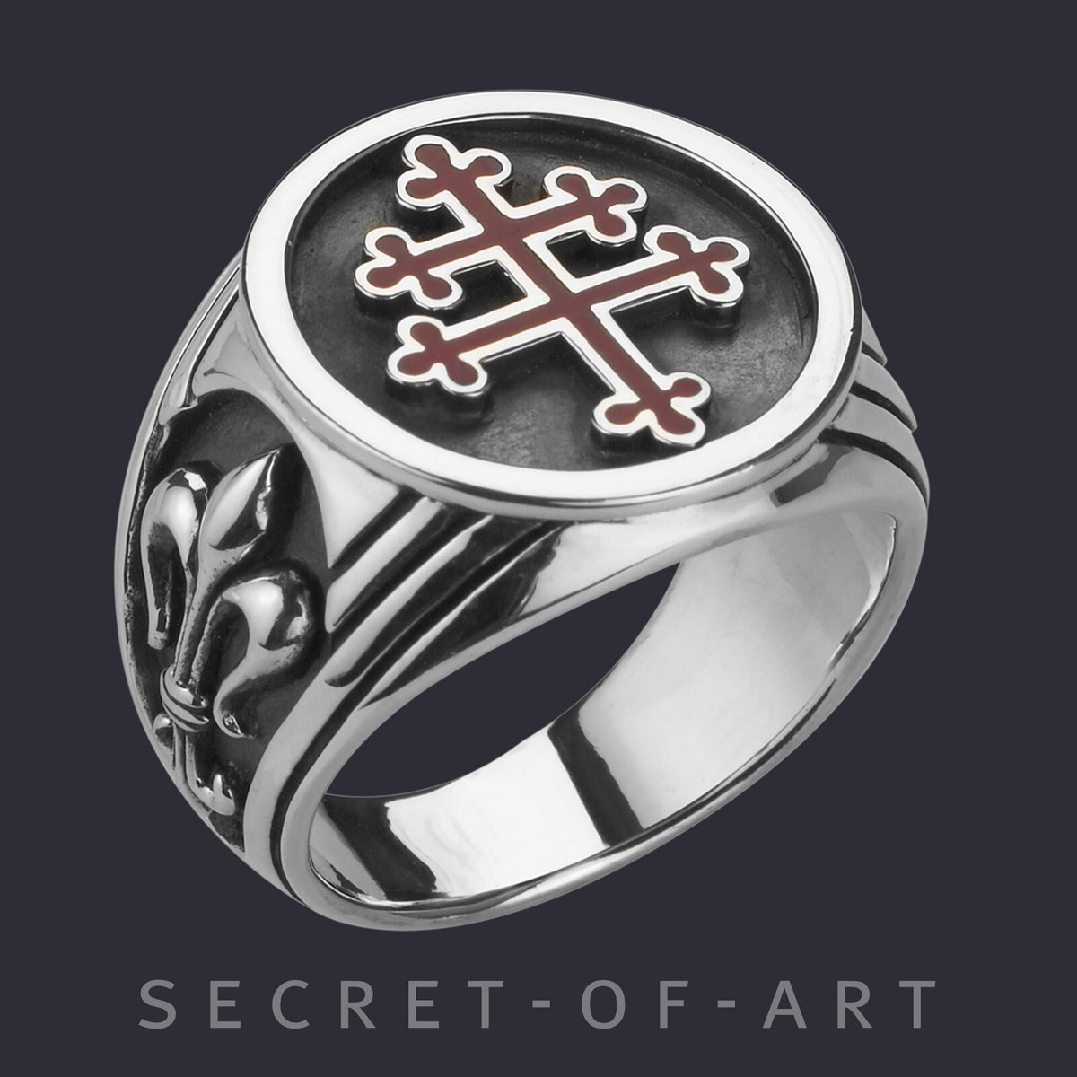 Cross of Lorraine Ring Silver 925 Ring Magnum Foreign Legion