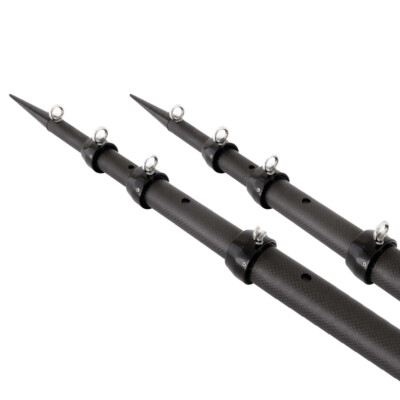 Tigress XD 3k Carbon Fiber Telescoping Outrigger Poles - 18 feet - Matte Black/