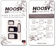 3 SIM Karten Adapter: Nano > Micro > Mini > Standard + Auswurfpin, schwarz