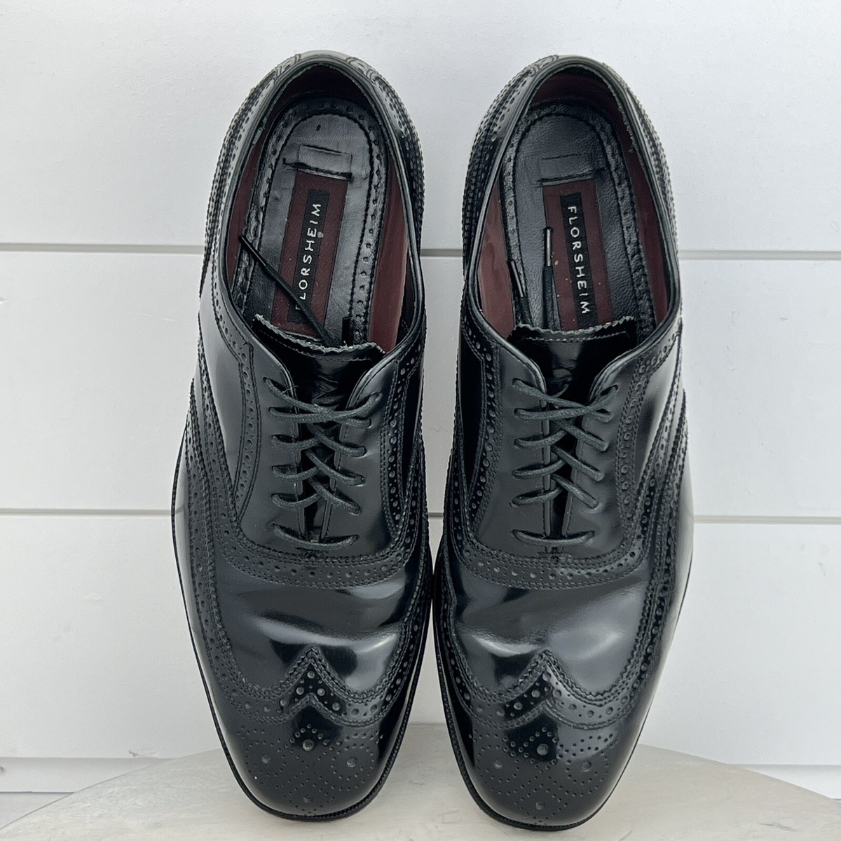 Florsheim Mens Lexington Wingtip Oxford 17066-01 Dress Shoes 9 EEE Black Leather Florsheim Men main image 2