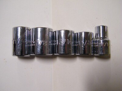Vintage Proto Professional 11/16, 7/8, 13/16, 7/16 12 Point Socket Lot
