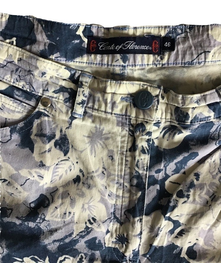 Women's Conte of Florence Floral Slim Pants Cotton Pants Size 46 image 3