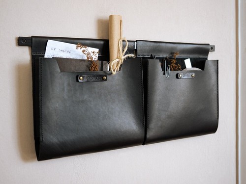Large Leather Wall Pockets Organizer - Picture 34 of 34