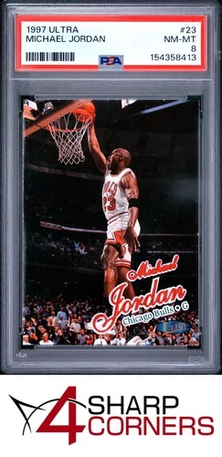 1997 ULTRA #23 MICHAEL JORDAN BULLS HOF PSA 8