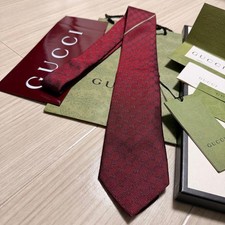 Gucci Neck Tie Red GG Check 100%Silk With Box...