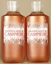 QTY 2 - Bath Body Works SNOWFLAKES CASHMERE Body Wash Shower Gel 10oz