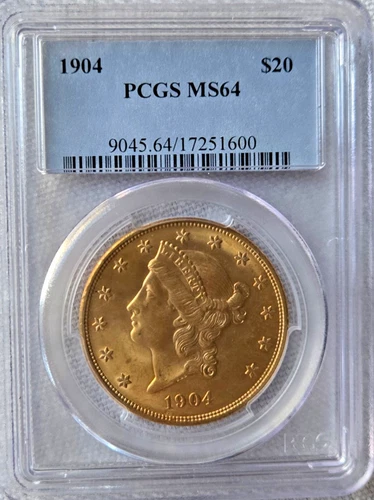 1904  $20 Gold Liberty Head Double Eagle - PCGS MS64