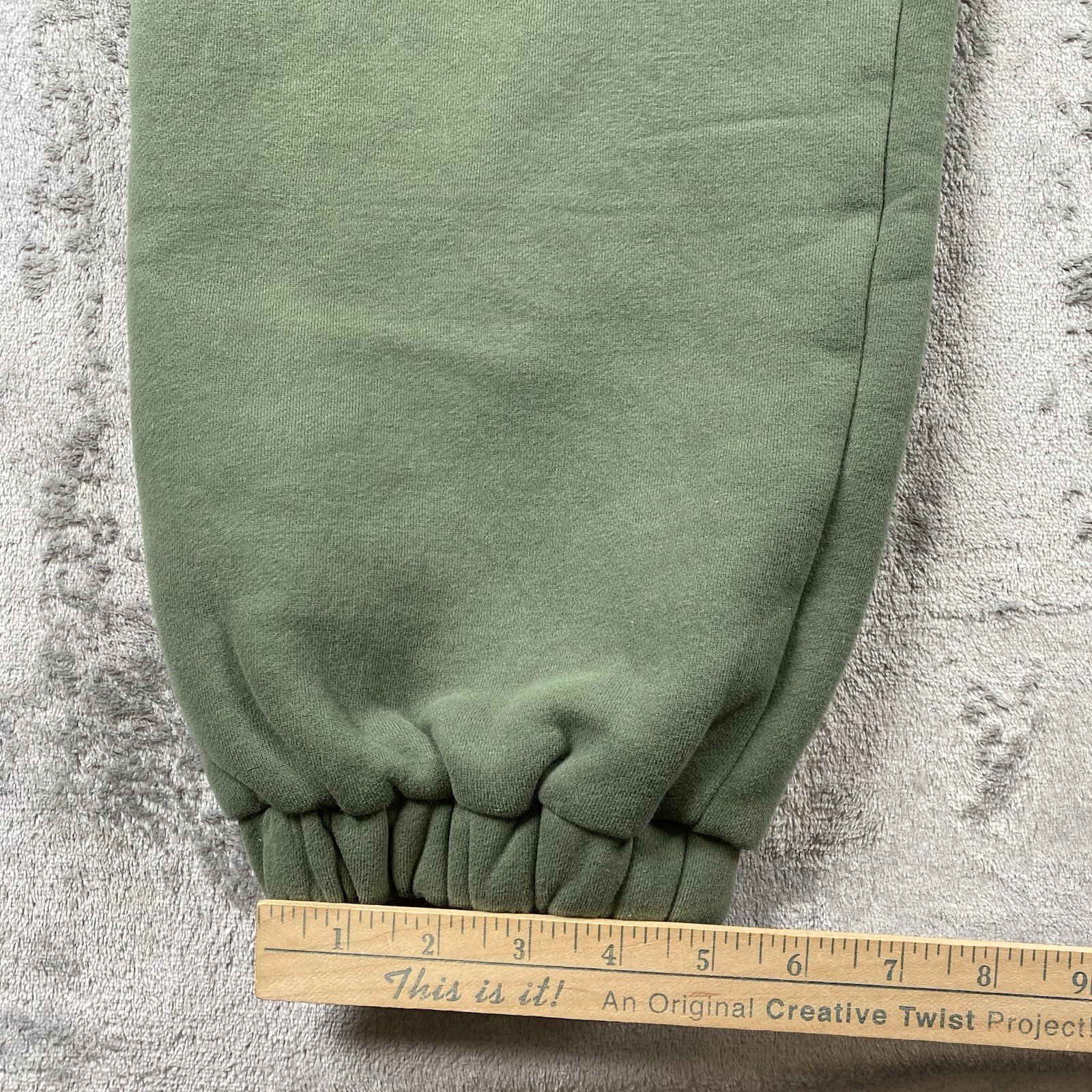 Comfrt Sweatpants Unisex Size L Forest Green Heavyweight Joggers Minimalist Logo