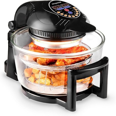 Emperial 17L Digital Halogen Convection Oven Cooker Air Fryer Hinged Lid Black UK