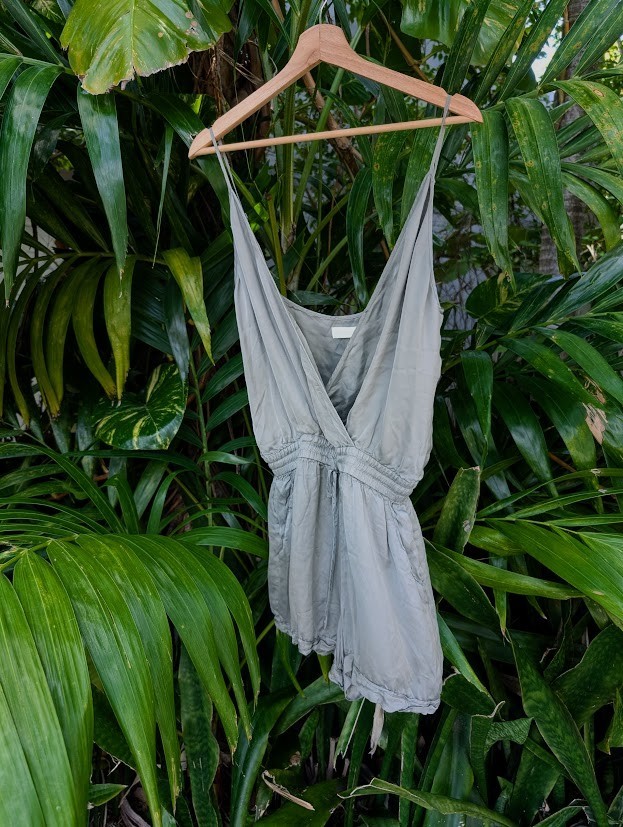 jonathan simkhai silver romper M adjustable spagh… - image 9