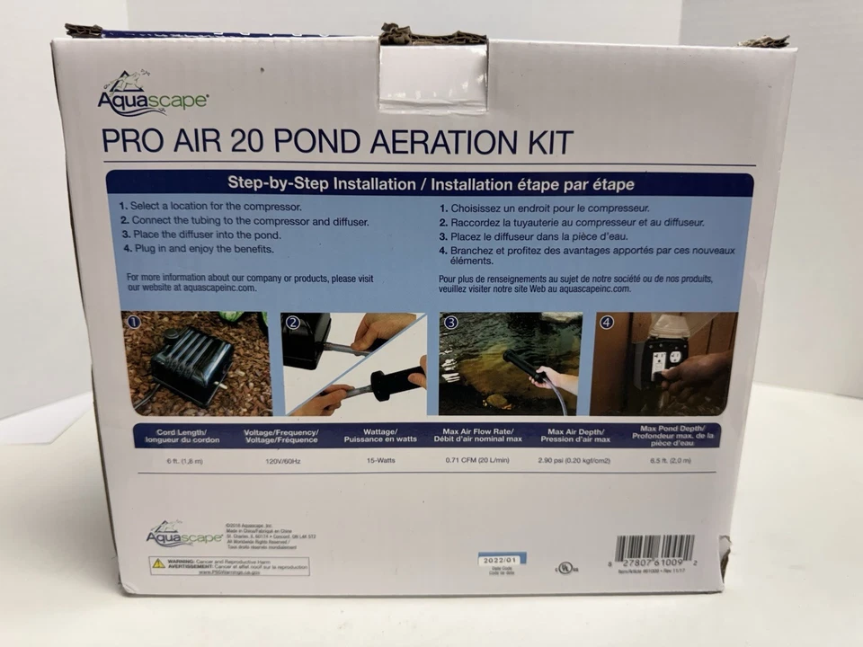 Aquascape 61009 Pro Air 20 Pond Aeration Kit - Adds Oxygen-Raises Water Quality - Image 2 of 4