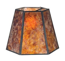 B P Lamp Hexagon Mica Shade, 10" T X 16" B X 11" H ,