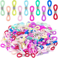 100PCS Eyeglass Chain Ends Adjustable Rubber Spectacle Loops, Silicone Glasses R
