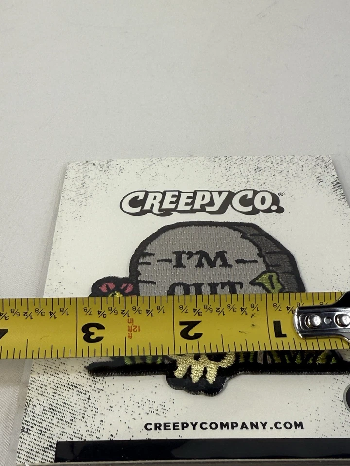 CREEPY CO I'm Out Tombstone Patch Gothic Halloween Horror + Stickers - Image 4 of 4