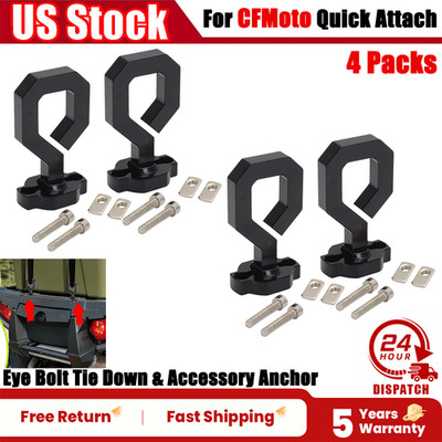 4 Pack For CFMoto Quick Attach ATV & UTV Tie Down Anchors w/ Eye Bolt Direct Fit