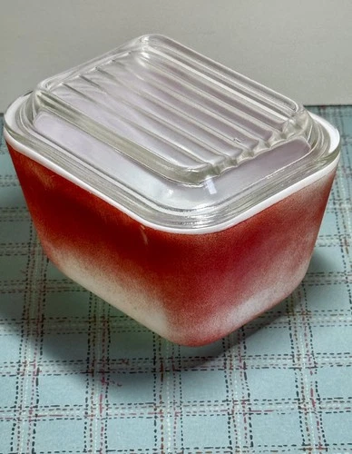👀Video - Vintage Primary Red 501-B Pyrex Refrigerator Dish with Lid 501-C