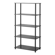 5-Shelf Bookcase Bookshelf Display Rack True Black Oak