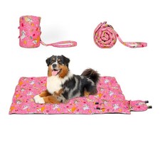 XL Travel Dog Bed 55x39 in- Portable Roll Up Camping mat -Washable  Lightweight
