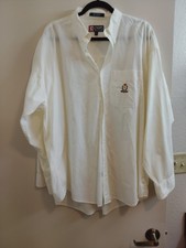 Chaps Ralph Lauren L/S buttercream cotton dress shirt. Pocket logo. Vintage? XL