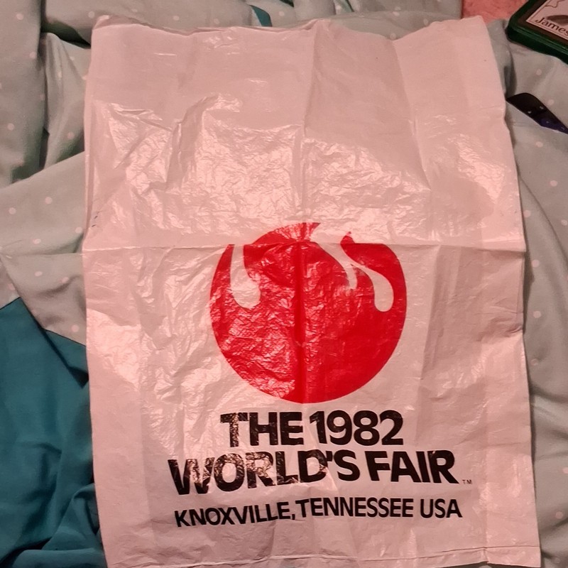 1982 Knoxville World’s Fair Souvenir Plastic Bag, Knoxville Tennessee USA