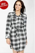 Select Fashion Check Pocket Utility Shirt Dress UK 8 EU 36 LN192 GG 07