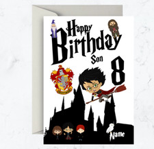 Personalised Birthday Card Harry Potter Any/Name/Age/Relation
