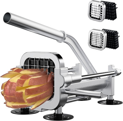 French Fry Cutter, Heavy Duty Potato Slicer, Stainless Steel Potato Chopper Set 